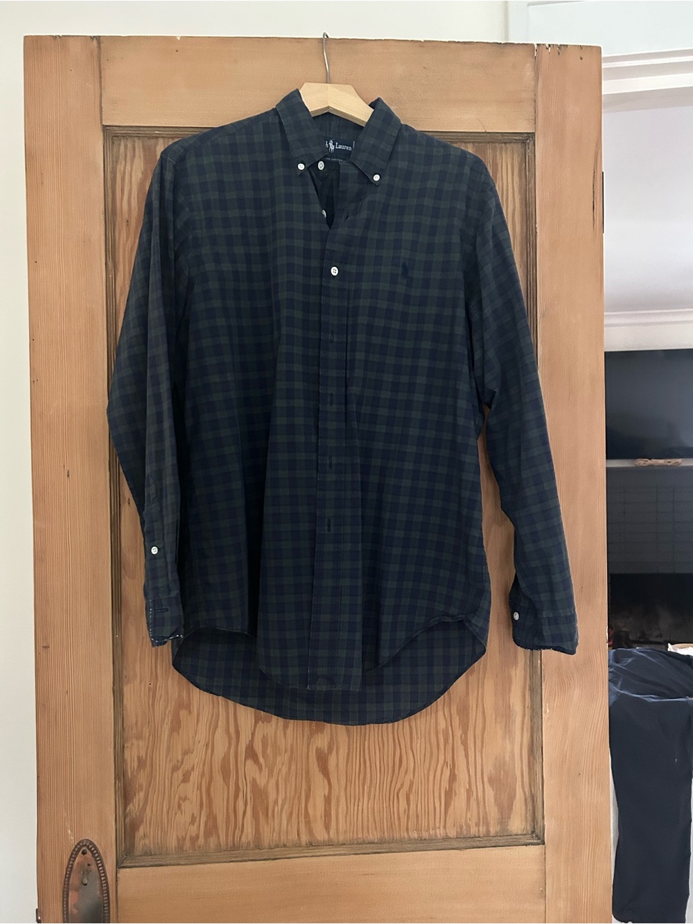 Ralph Lauren Green and Navy Plaid Button-Down Shirt